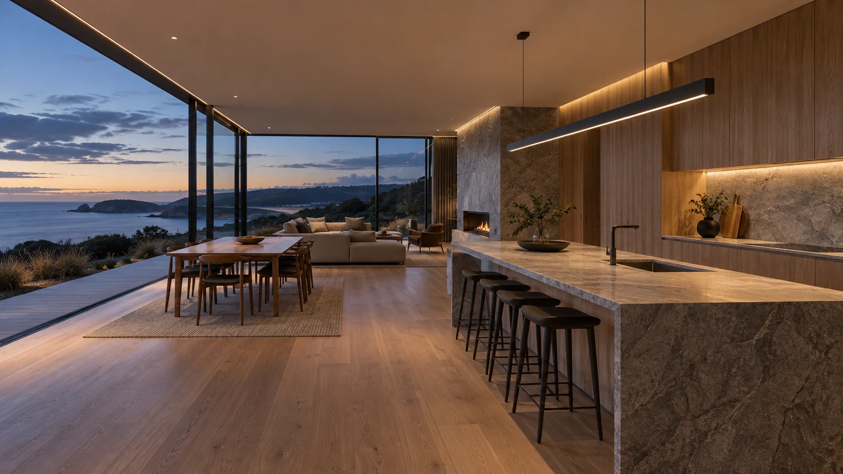 How to layer light in an open-plan coastal home.