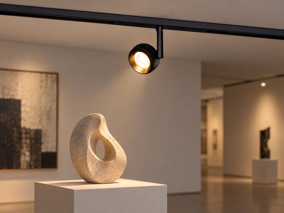 Illustrative space scene for the Eyelet Mini Track Light 5.6W - Black + Gold product series
