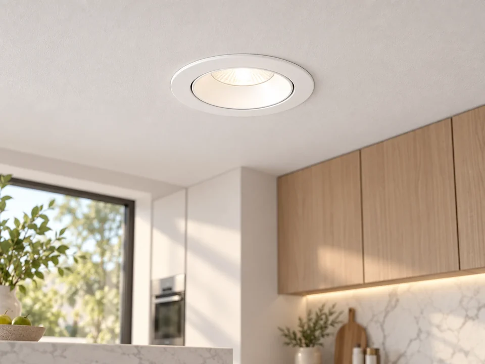 Illustrative installation scene for the Halo 10W Tiltable Recessed Downlight product series