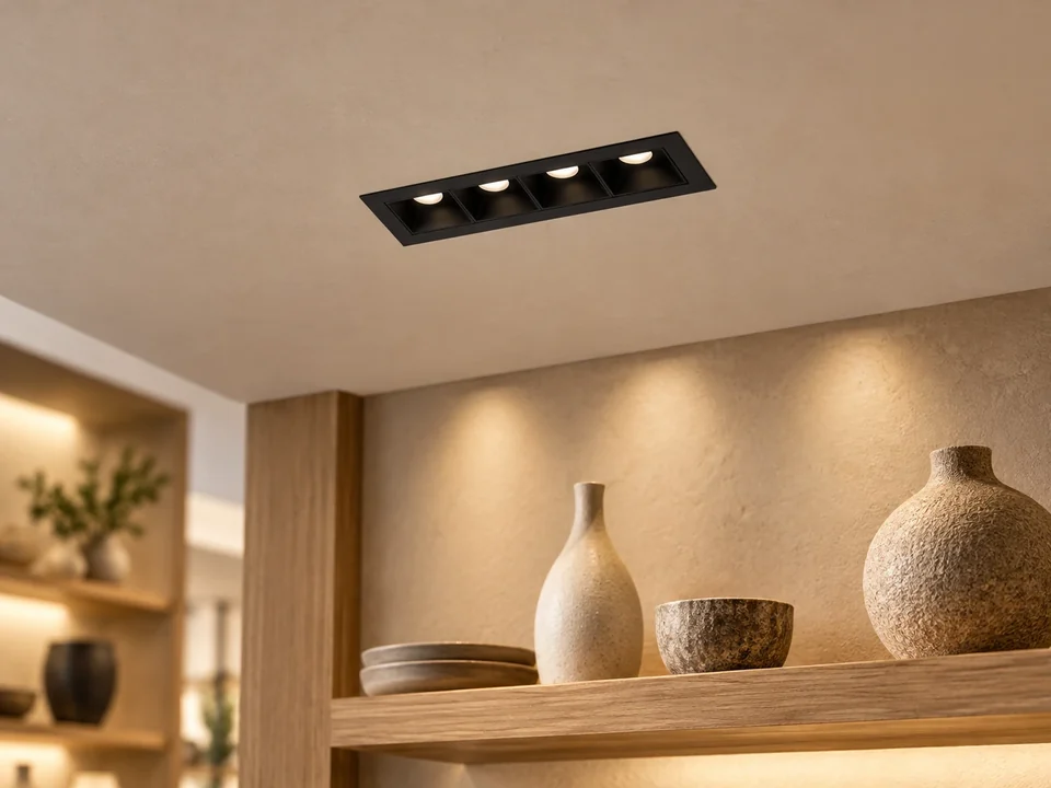 Illustrative installation scene for the Cultro450 Series 4x3W Linear Recessed Downlight product series