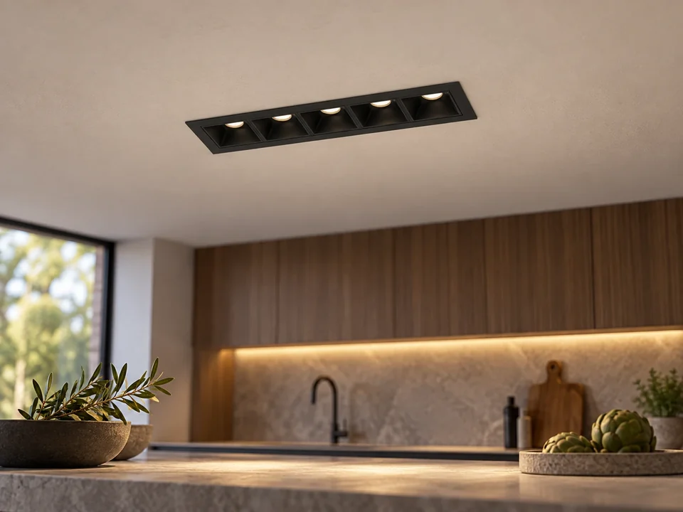 Illustrative installation scene for the Cultro550 Series 5x3W Linear Recessed Downlight product series