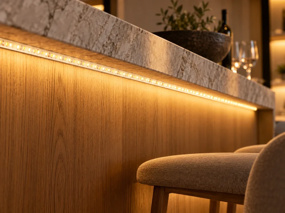 Illustrative space scene for the LED Strip ProPlus Dim to warm 224LEDs/m/m 9.6W/m 24V IP65 CRI>90 product series