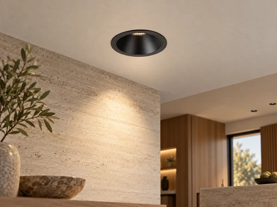 Illustrative space scene for the Ray Downlight 10W Black + Black product series