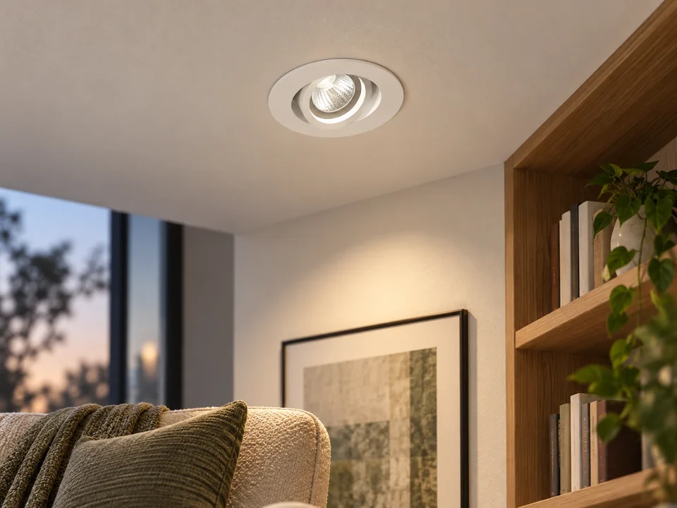 Illustrative installation scene for the Fluxe50 Series 4.5W Downlight product series