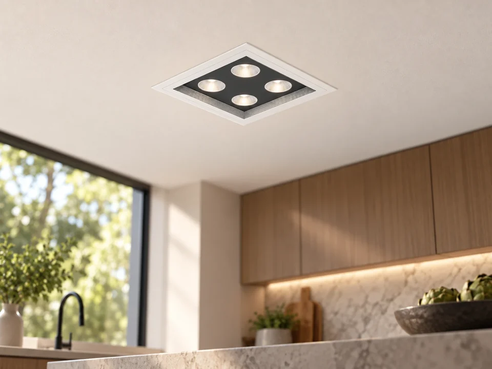 Illustrative installation scene for the MICRO Quadro Downlight  MD 2x2 MD55/840 HE - White product series