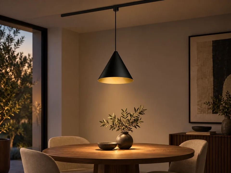Illustrative space scene for the Cone Pendant Track Light - BLE product series