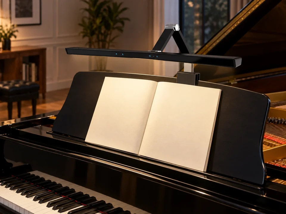 Illustrative installation scene for the Stella Pro Grand Piano Lamp product series