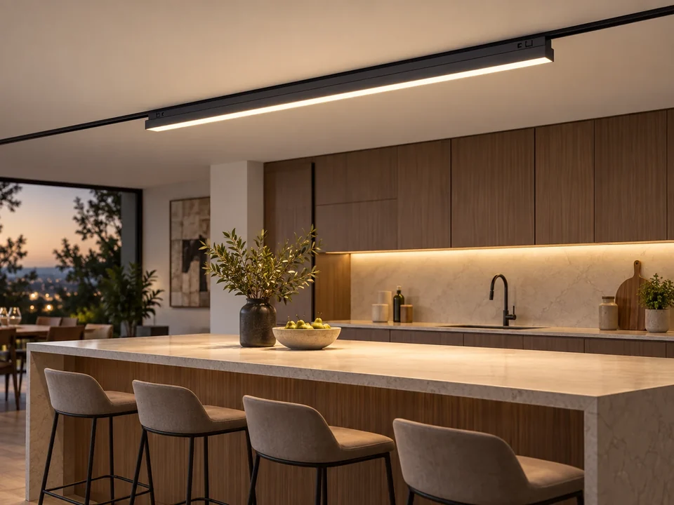 Illustrative space scene for the Strand 1503 Black Tracklight Light 50W product series