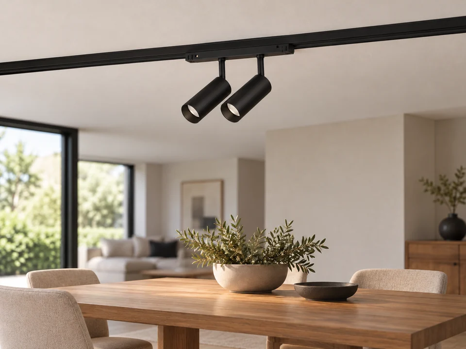 Illustrative space scene for the Dot 35 Twin Black Tracklight Light 16W product series