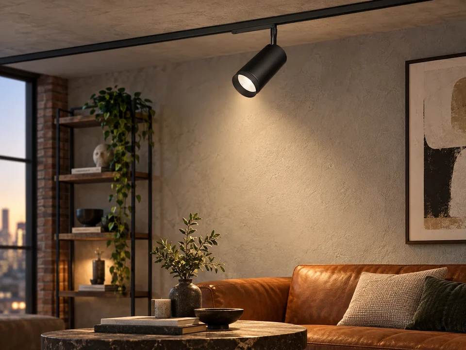 Illustrative space scene for the Dot 70 Black Tracklight Light 25W product series