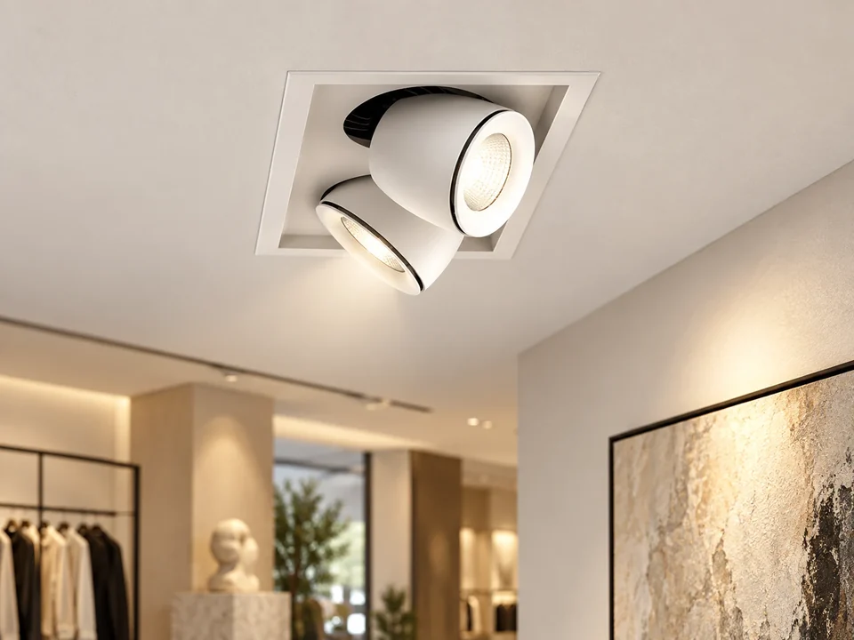 Illustrative installation scene for the Linea DS-AT Series 50.5W Adjustable Downlight product series