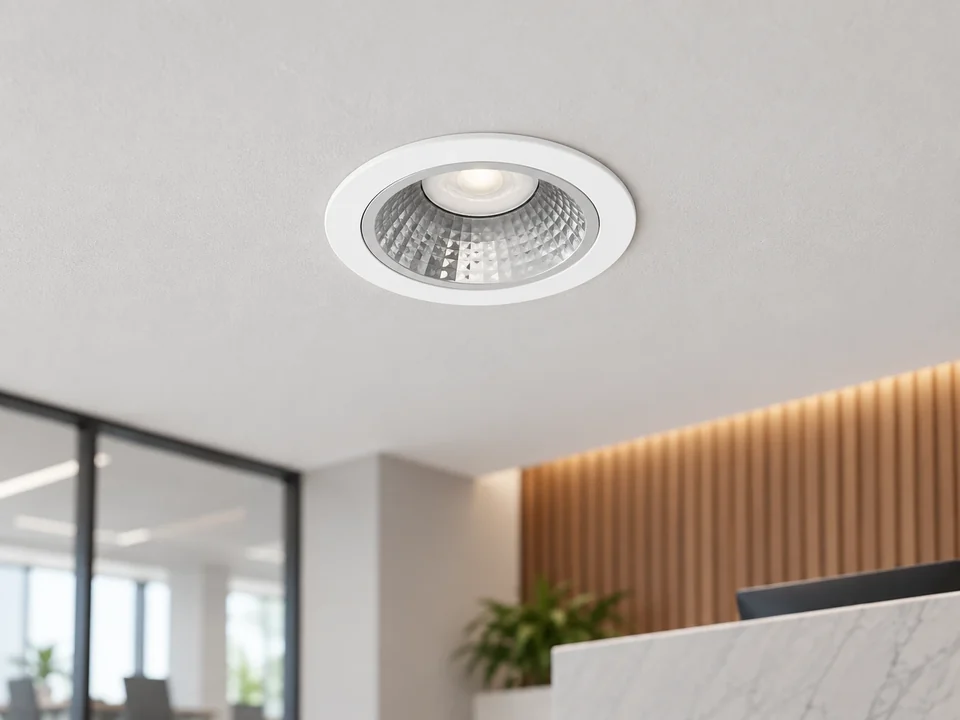 Illustrative installation scene for the 7W Sensor-Equipped Recessed Downlight product series