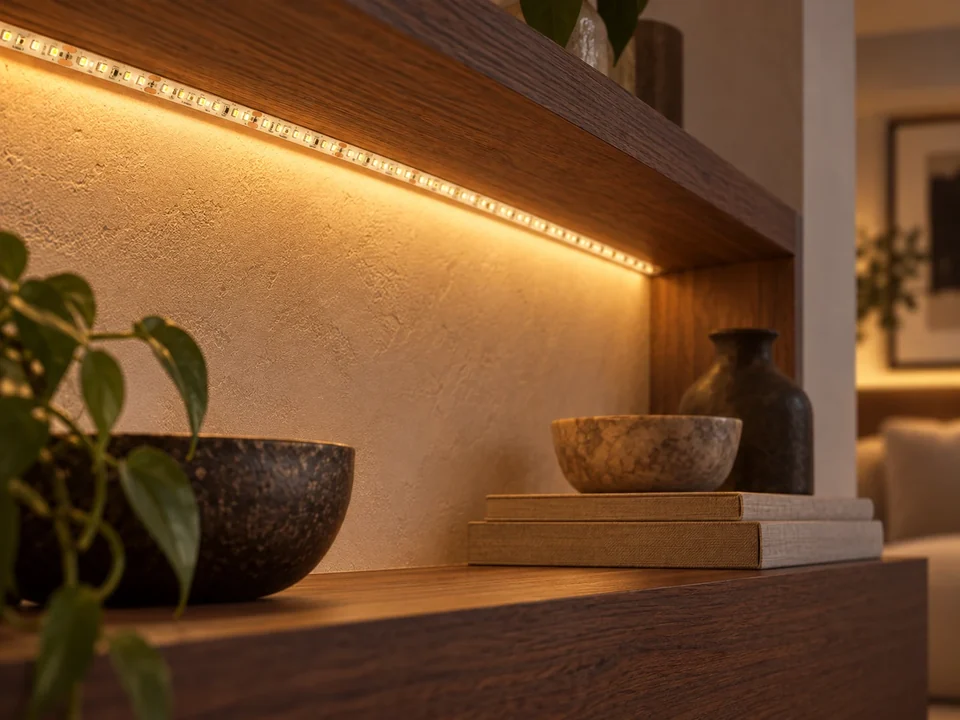 Illustrative space scene for the LED Strip ProPlus Dim to warm 224LEDs/m 9.6W/m 24V IP20 CRI>90 product series