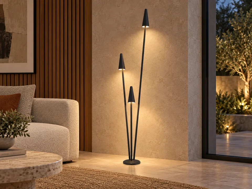 Illustrative space scene for the Decorative Floor Light Tri-Spear product series