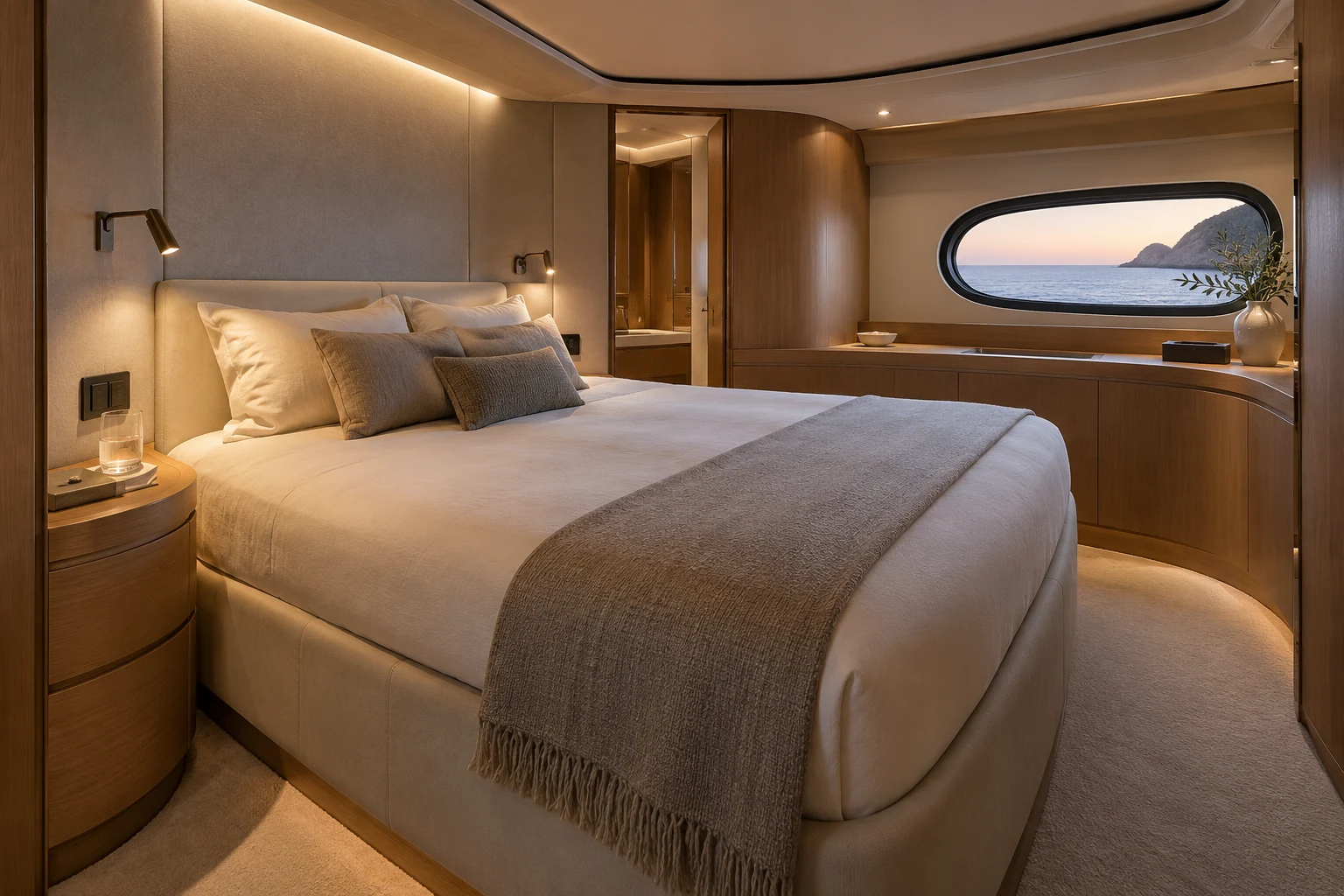 A considered approach to controls, materials and everyday routines aboard a yacht.