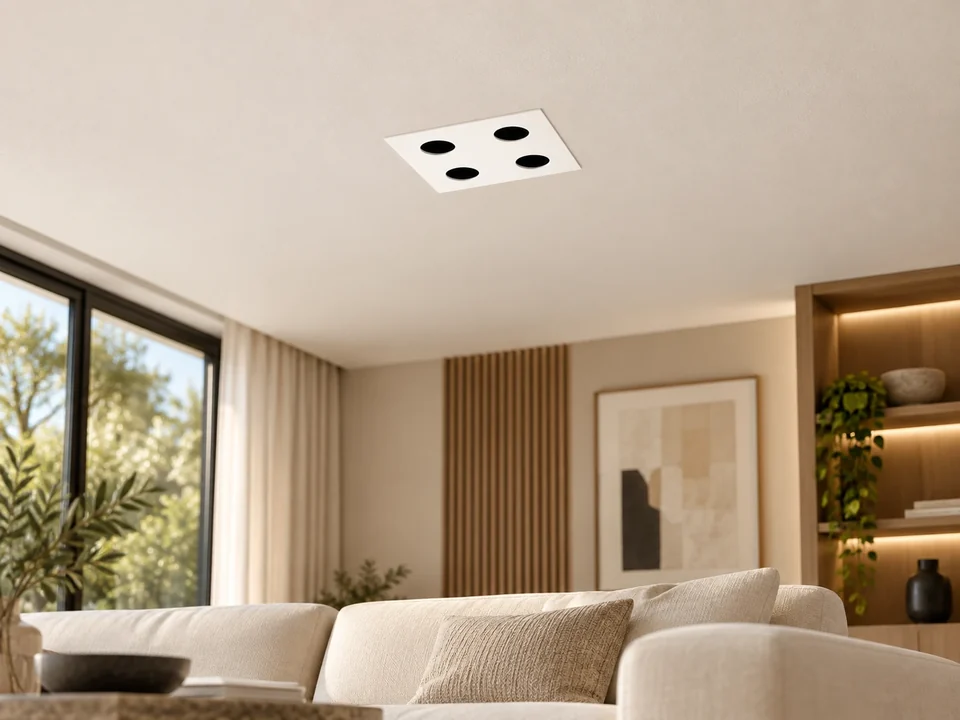 Illustrative installation scene for the Atom 4 Recessed Downlight product series