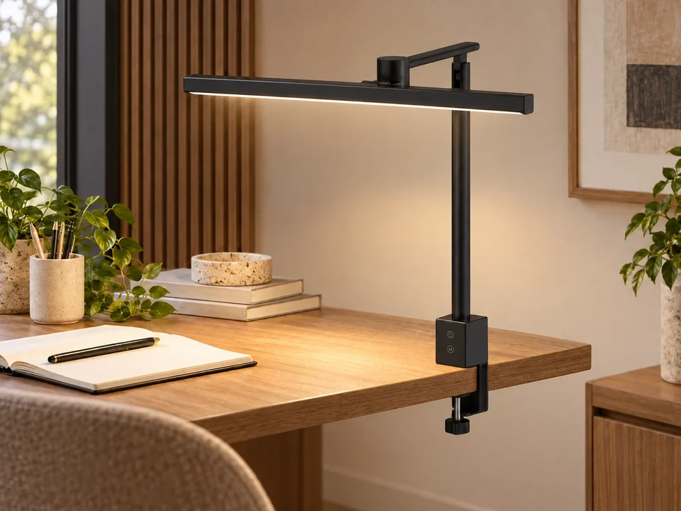 Illustrative space scene for the ArchDesk 40cm Clip-on Professional Desktop Lamp - Black product series