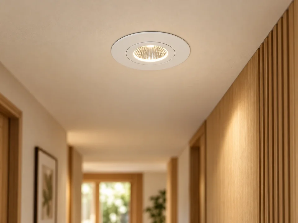 Illustrative installation scene for the Halo WF Series 8W Tiltable Recessed Downlight product series