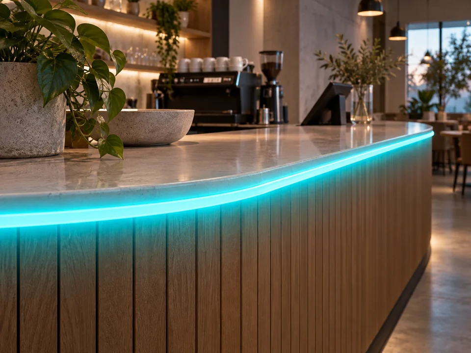 Illustrative space scene for the LED Neon Side-Bend Colour-Flow Series 120LEDs/m 9W/m 12V IP67 product series