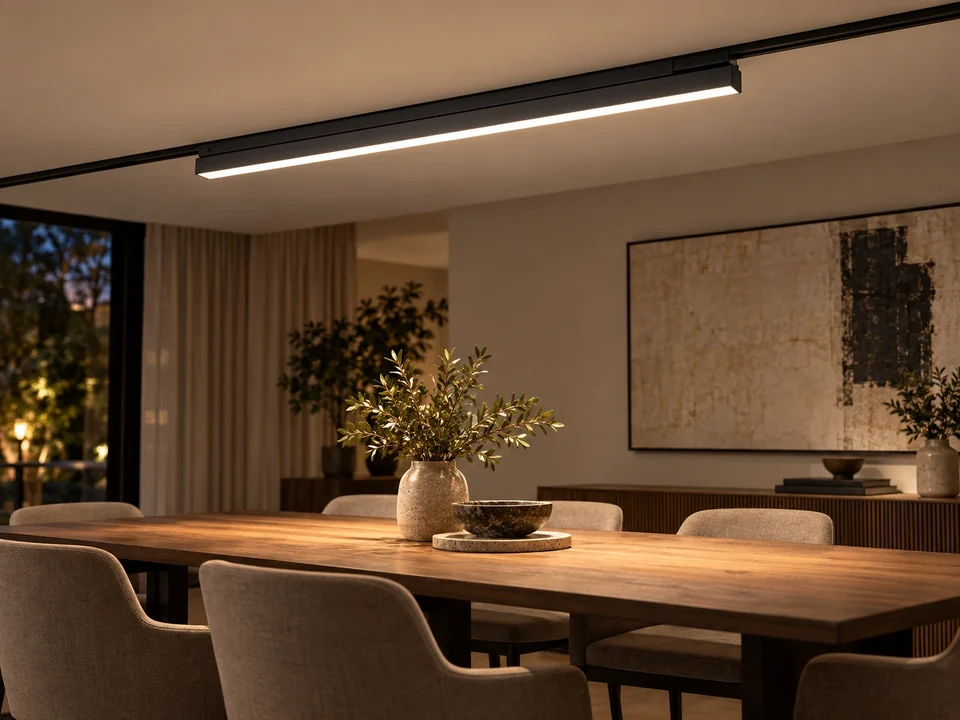 Illustrative space scene for the Strand 1203 Black Tracklight Light 40W product series