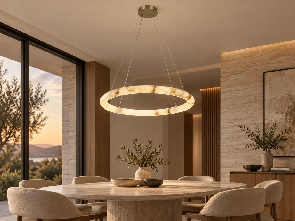 Illustrative space scene for the Alabaster-Stone Halo Pendant 790 product series