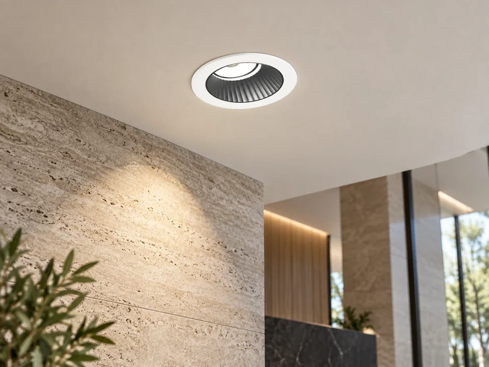 Illustrative installation scene for the Omega 75 Downlight 7W product series
