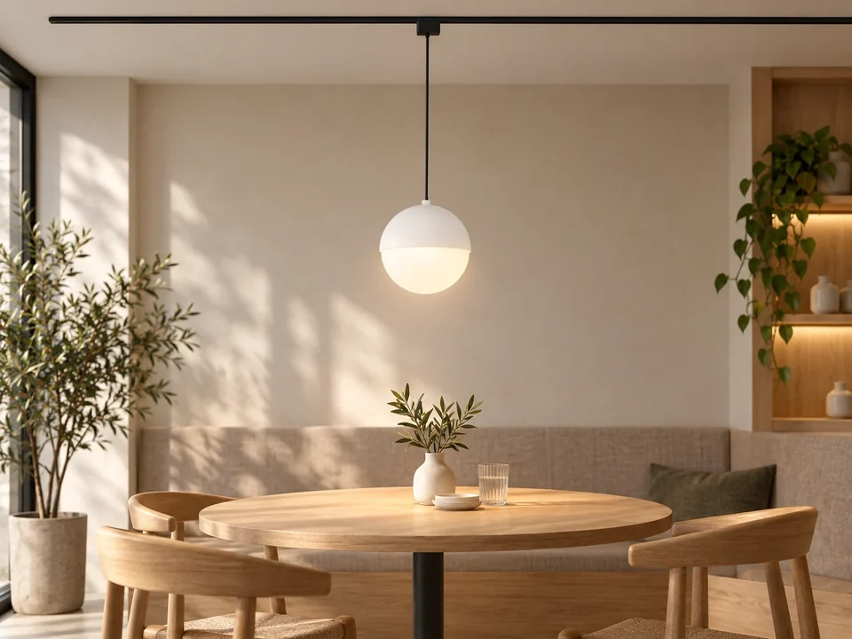 Illustrative space scene for the Orb 10 Pendant Track Light - BLE product series