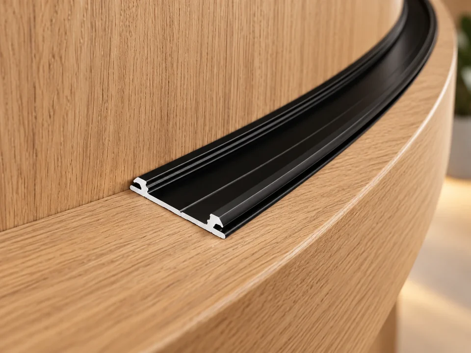 Illustrative installation scene for the ARCUS LED Bendable Extrusion Profile - 2 Metre - No Diffuser - Black product series